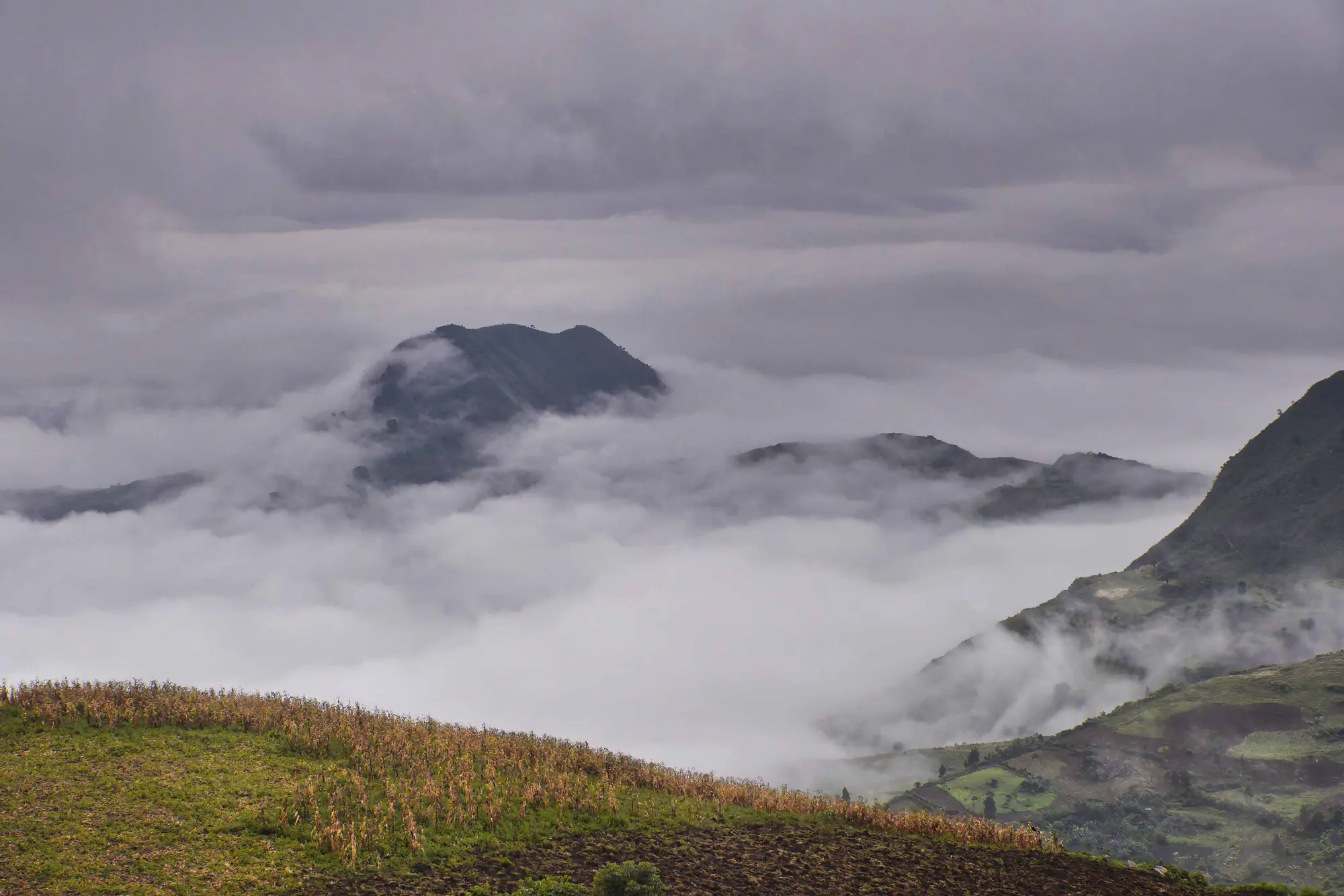 Hauts plateaux d'Éthiopie dans les nuages